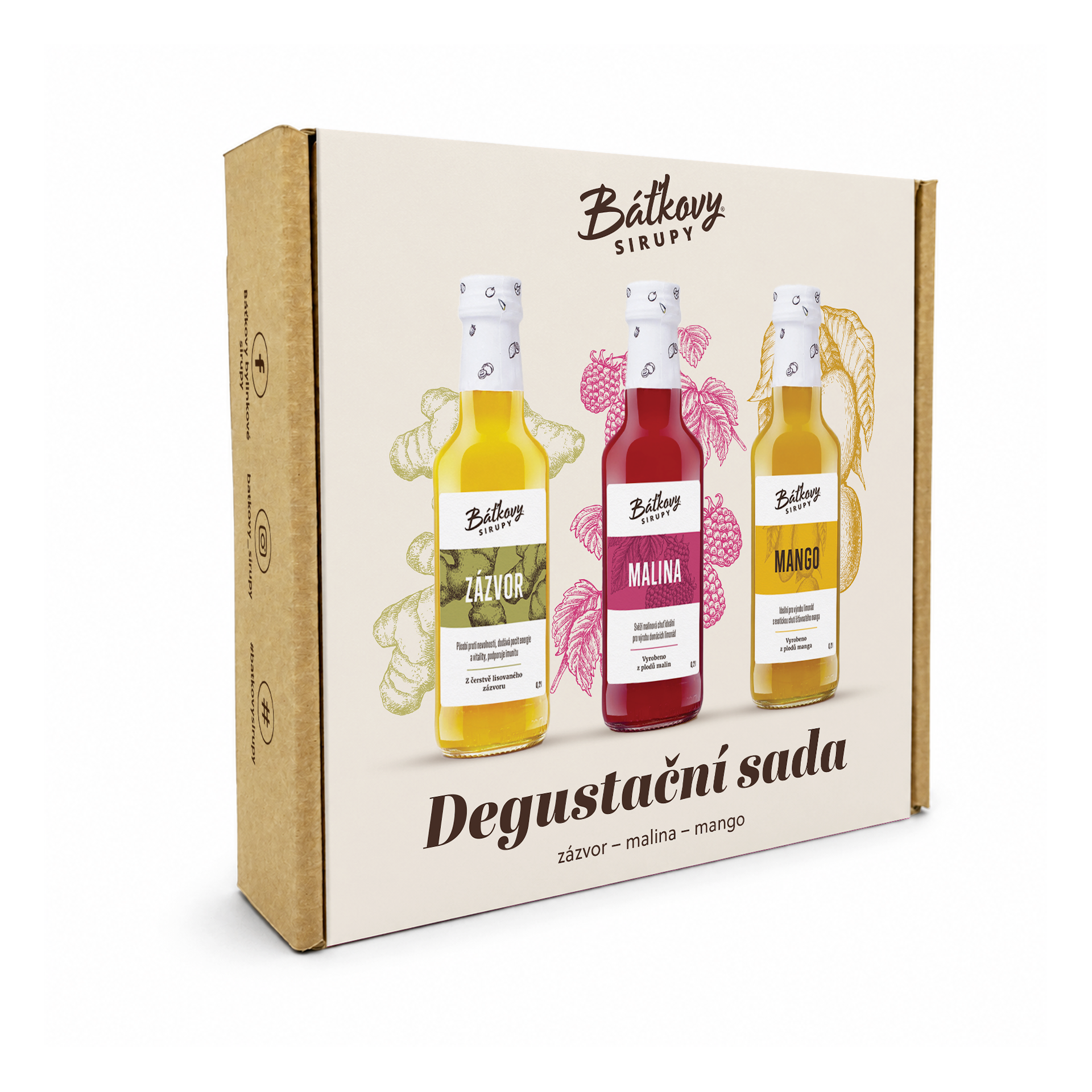 Degustační sada Zázvor, Malina a Mango